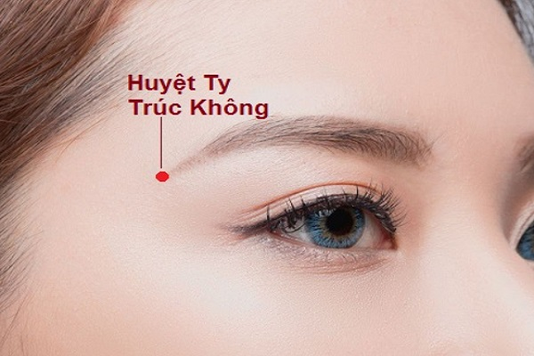 Huyệt Ty trúc không trên khuôn mặt